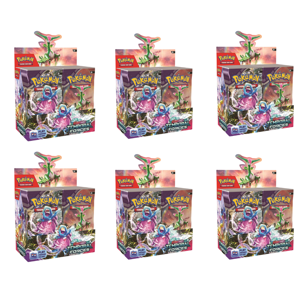 Temporal Forces Booster Box Sealed Case (6 Boosters) - Pokemon: Scarle AllPokeTCG Temporal Forces Booster Box Sealed Case (6 Boosters) - Pokemon: Scarle AllPokeTCG