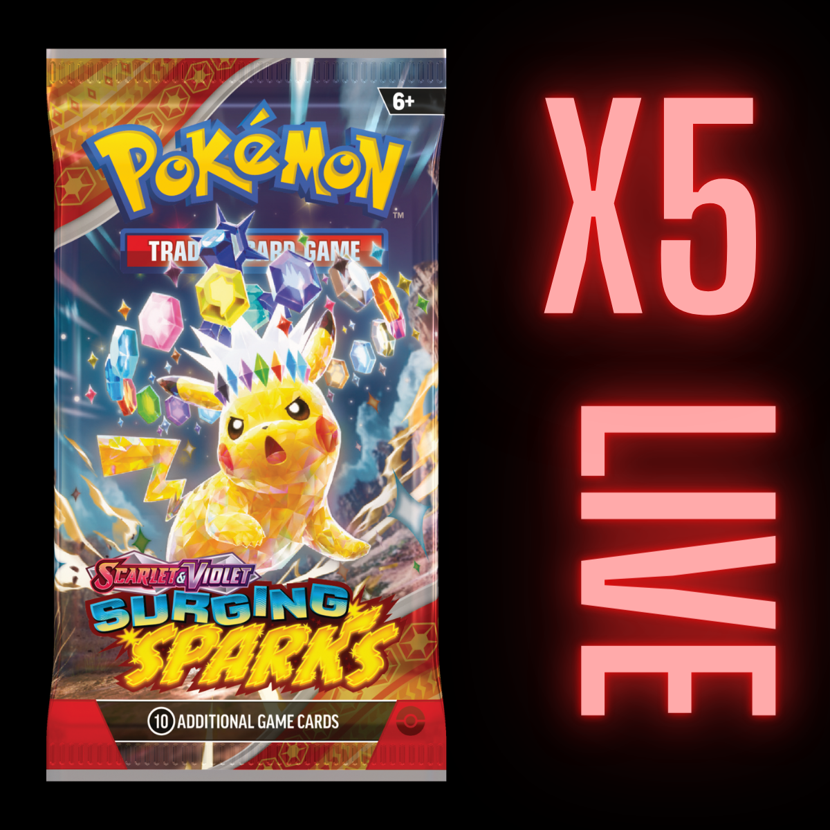 Surging Sparks Pokemon Booster Pack x 5(LIVE)