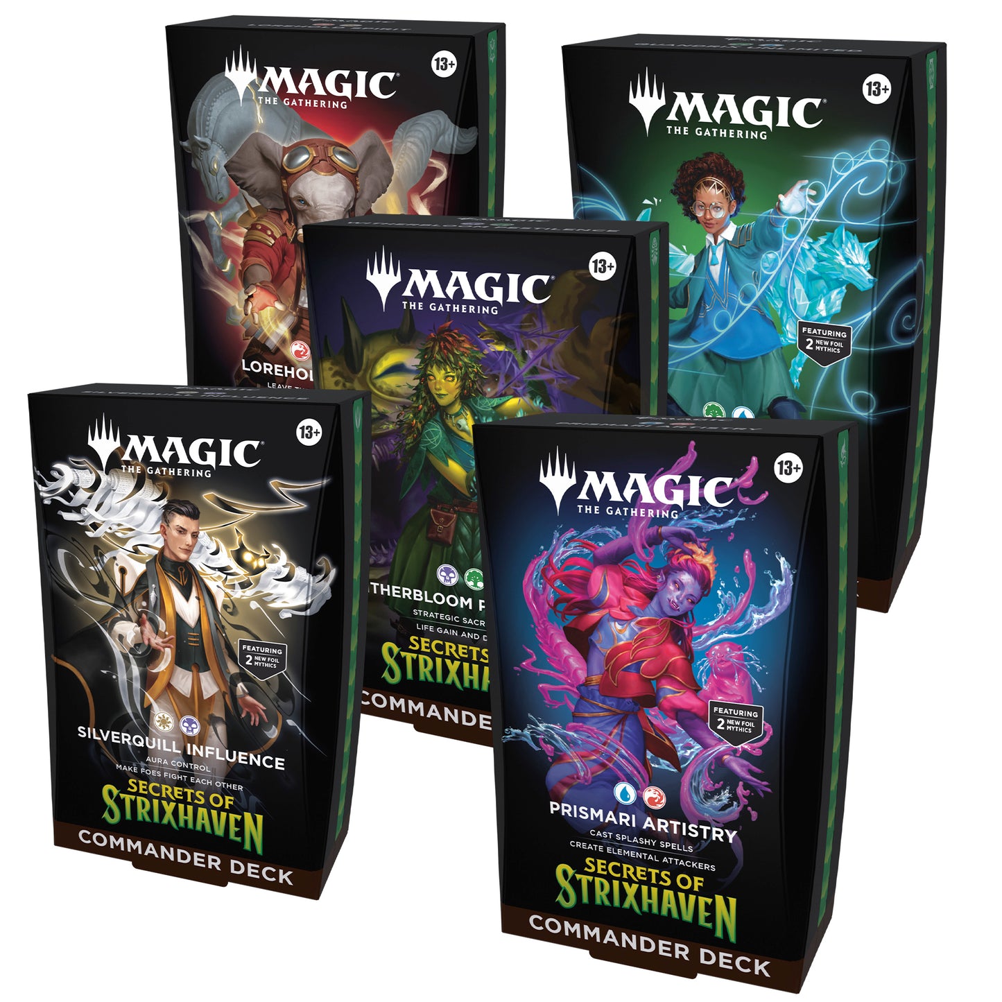 Magic: The Gathering - Secrets of Strixhaven Commander Deck Carton (Set of 5)