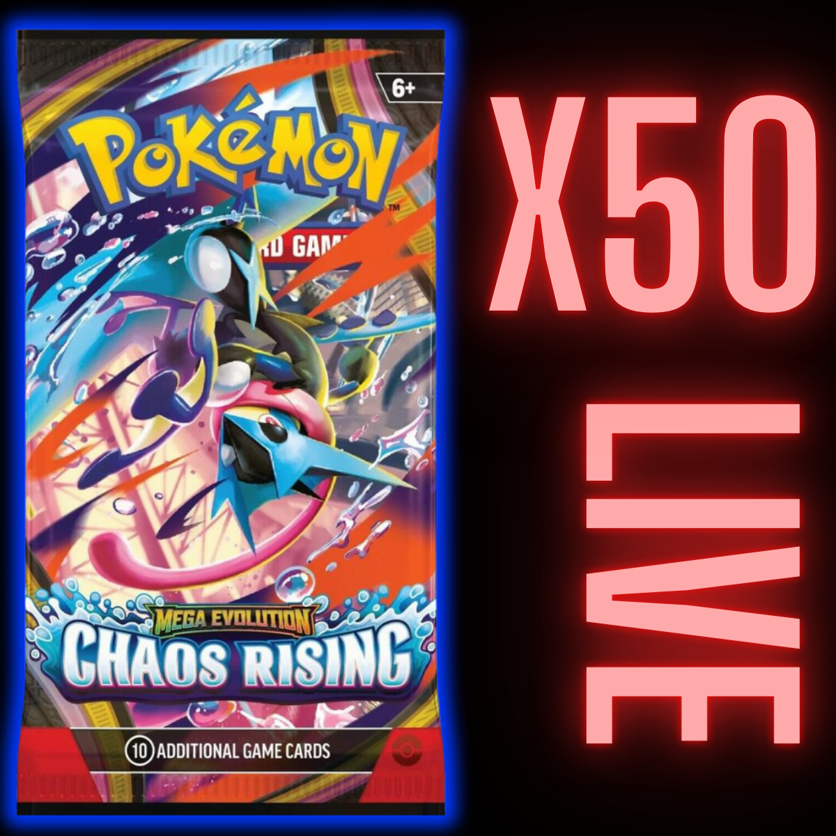 Pokemon Chaos Rising Booster Pack X 50 (LIVE)