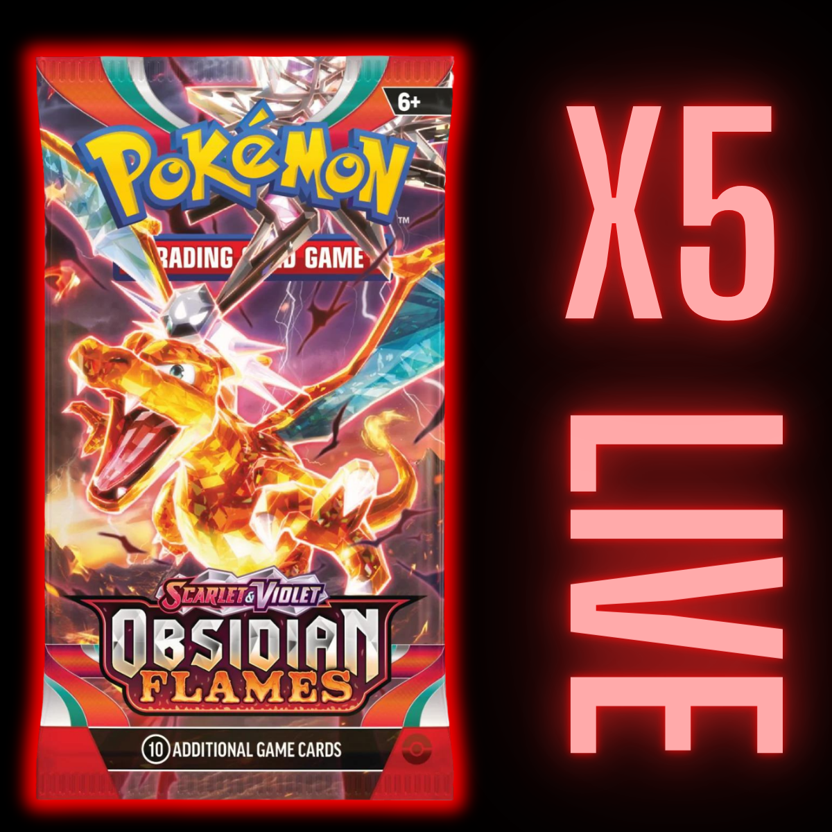 Obsidian Flame Booster Pack x 5 (LIVE)