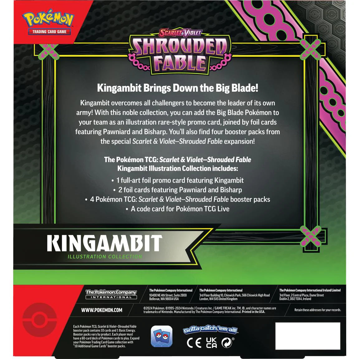 Pokemon: Scarlet & Violet - Shrouded Fable - Kingambit Illustration Collection (Pre-Order)(08/02/2024)