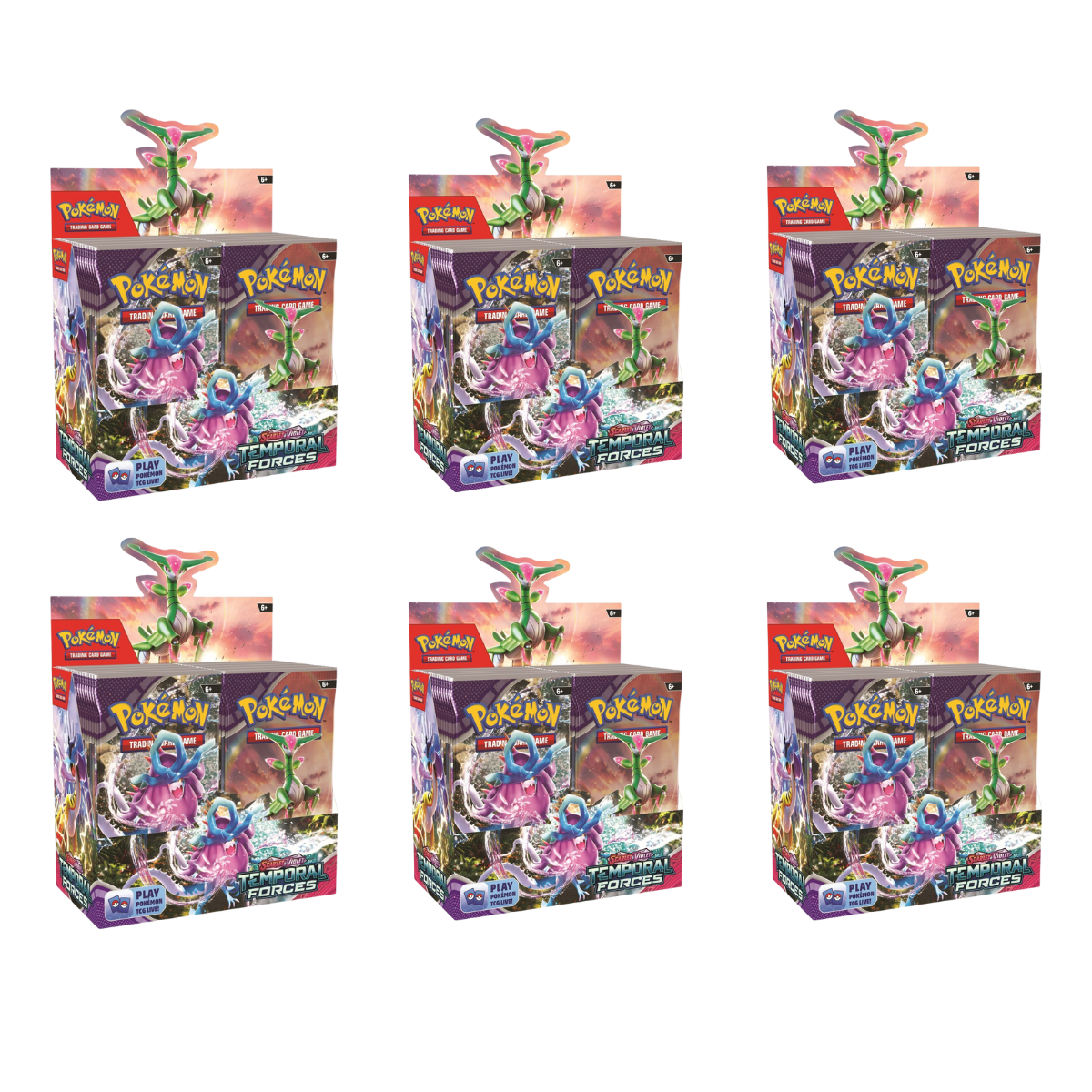 Temporal Forces  Booster Box Sealed Case (6 Boosters) - Pokemon: Scarlet & Violet -
