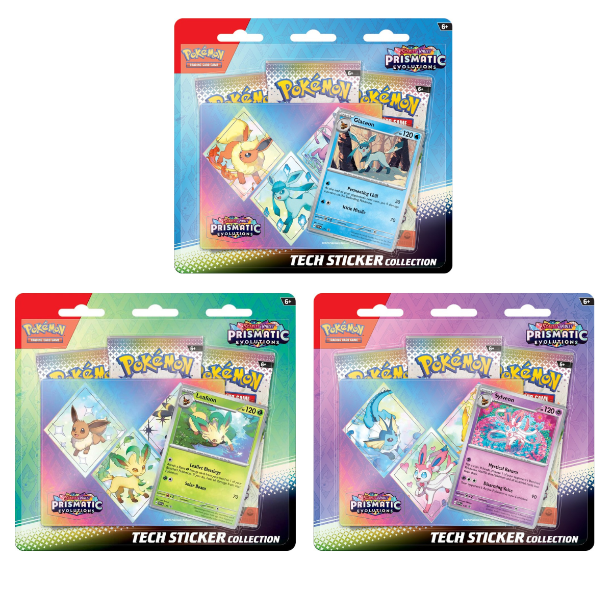 Prismatic Evolutions Tech Sticker Collection Bundle of 3 - Pokemon Scarlet and Violet