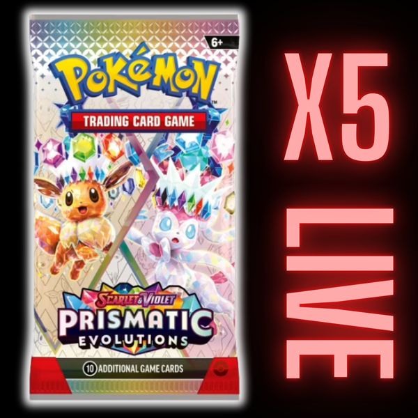 Prismatic Evolutions Booster Pack x 5 (LIVE) – AllPokeTCG
